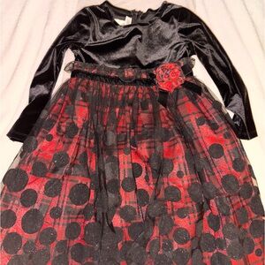 Bonnie Jean size 5 red and black dress